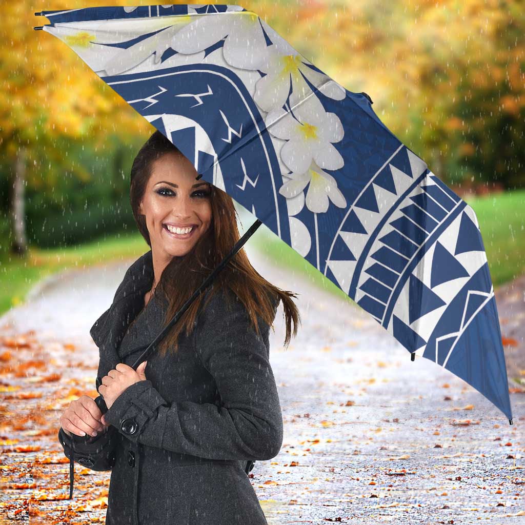 Polynesian Vintage Floral Umbrella Navy Blue Motifs LT7 - Polynesian Pride