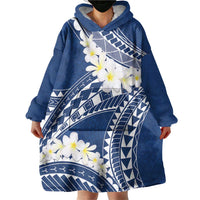 Polynesian Vintage Floral Wearable Blanket Hoodie Navy Blue Motifs LT7 - Polynesian Pride