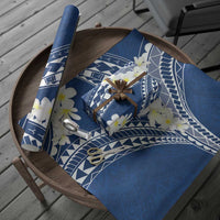 Polynesian Vintage Floral Wrapping Paper Navy Blue Motifs LT7 - Polynesian Pride
