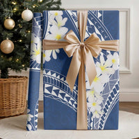 Polynesian Vintage Floral Wrapping Paper Navy Blue Motifs LT7 - Polynesian Pride
