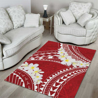 Polynesian Vintage Floral Area Rug Scarlet Motifs - Polynesian Pride