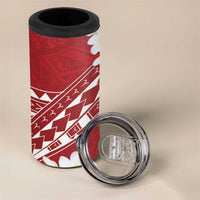 Polynesian Vintage Floral 4 in 1 Can Cooler Tumbler Scarlet Motifs LT7 - Polynesian Pride