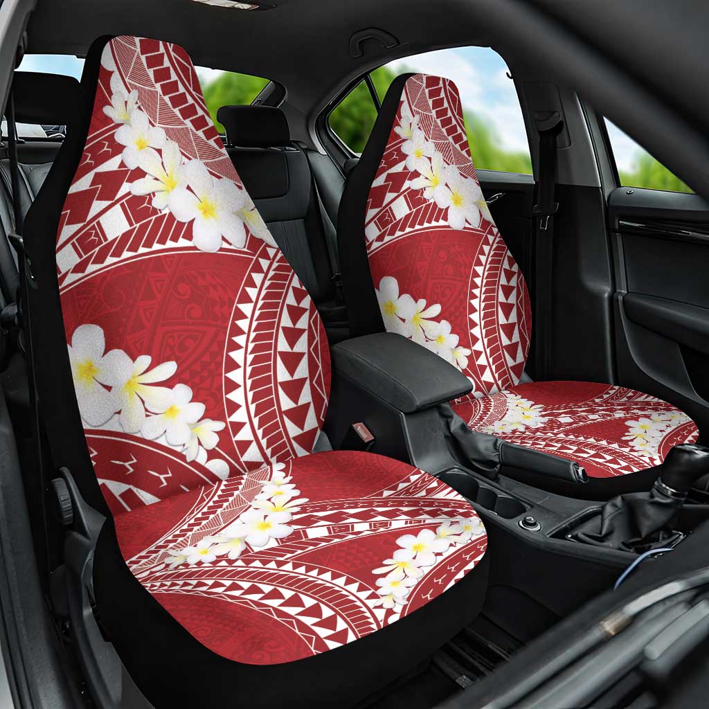 Polynesian Vintage Floral Car Seat Cover Scarlet Motifs - Polynesian Pride