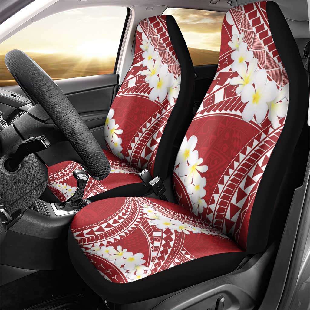 Polynesian Vintage Floral Car Seat Cover Scarlet Motifs - Polynesian Pride
