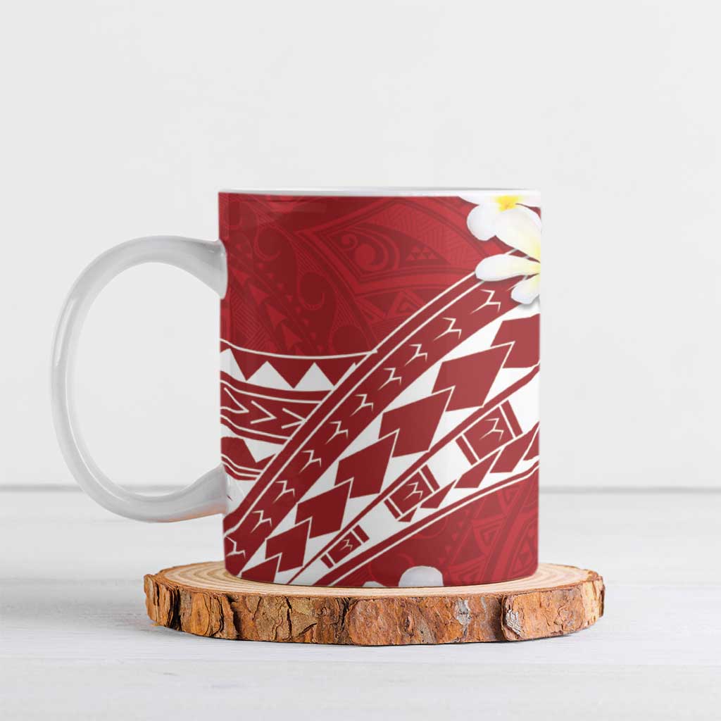 Polynesian Vintage Floral Ceramic Mug Scarlet Motifs LT7 Scarlet - Polynesian Pride
