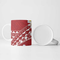 Polynesian Vintage Floral Ceramic Mug Scarlet Motifs LT7 - Polynesian Pride