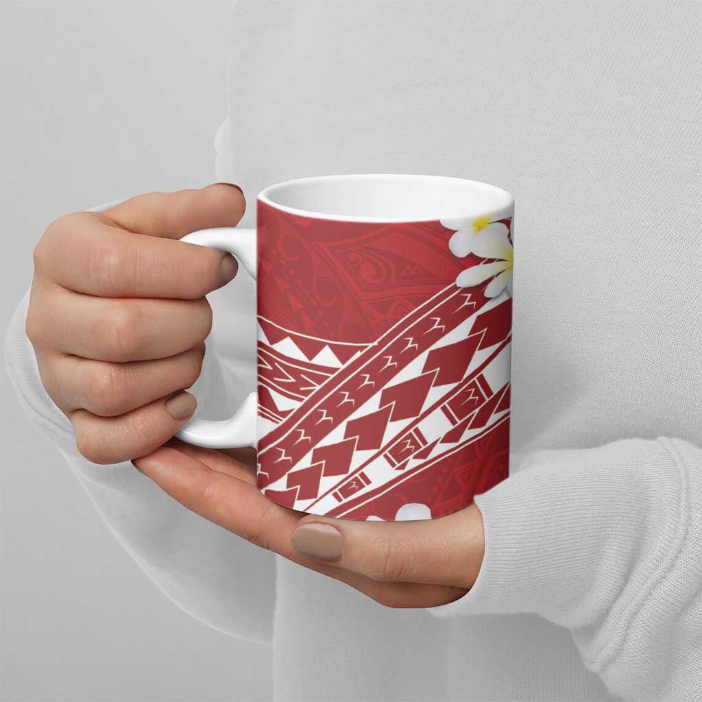 Polynesian Vintage Floral Ceramic Mug Scarlet Motifs LT7 - Polynesian Pride