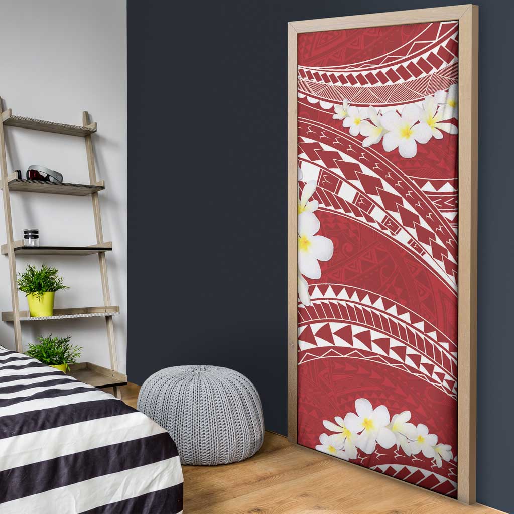 Polynesian Vintage Floral Door Cover Scarlet Motifs LT7 - Polynesian Pride
