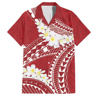 Polynesian Vintage Floral Family Matching Long Sleeve Bodycon Dress and Hawaiian Shirt Scarlet Motifs - Polynesian Pride