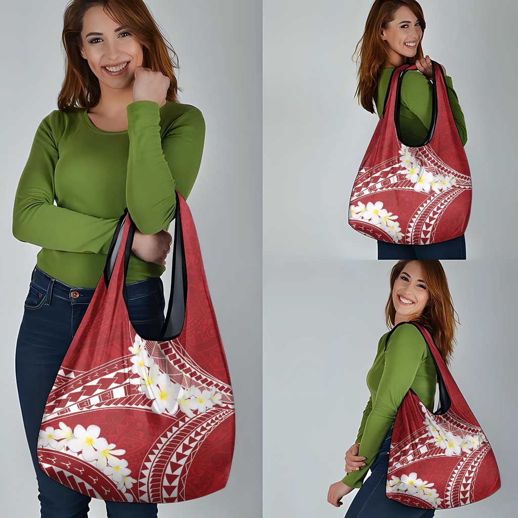 Polynesian Vintage Floral Grocery Bag Scarlet Motifs LT7 - Polynesian Pride