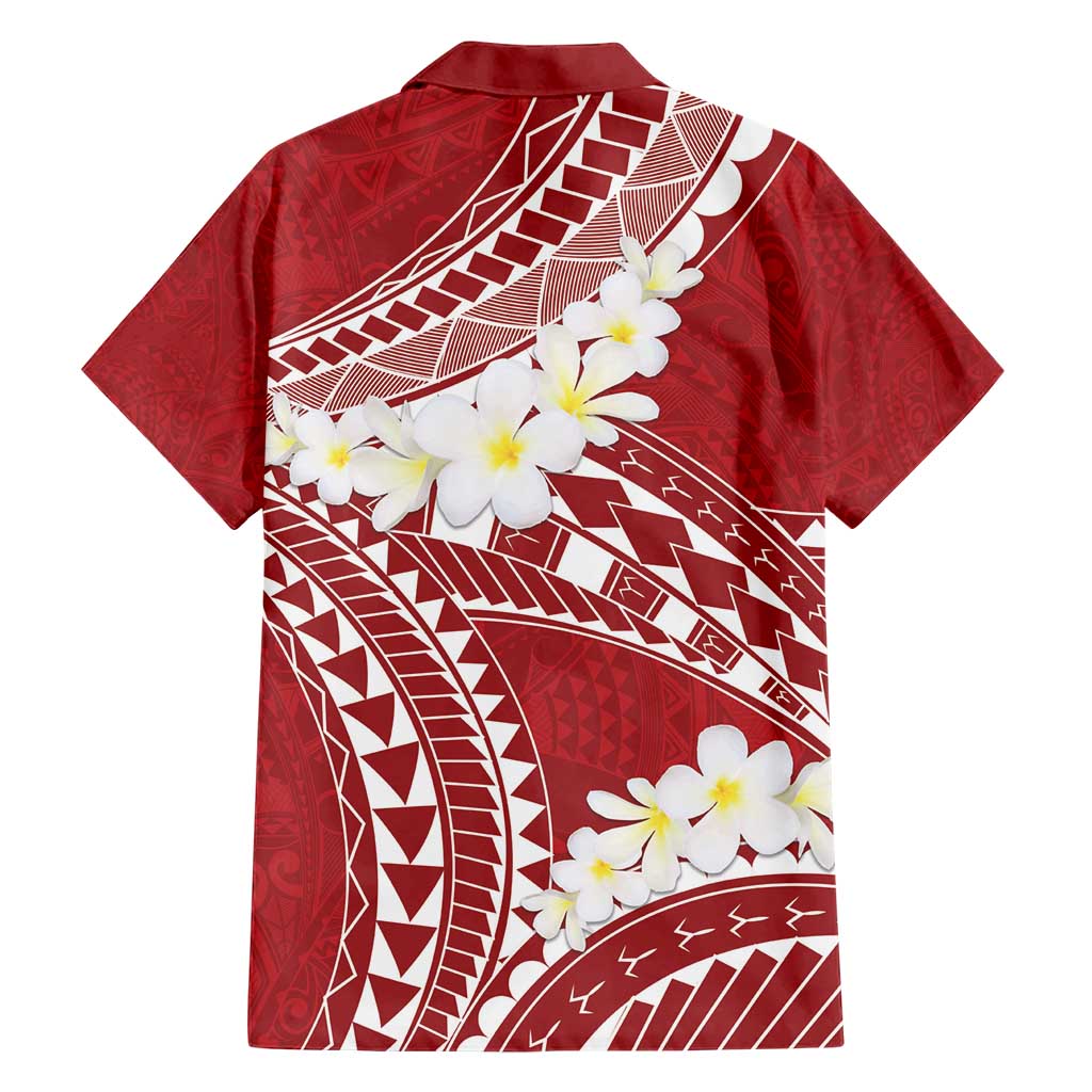 Polynesian Vintage Floral Hawaiian Shirt Scarlet Motifs - Polynesian Pride