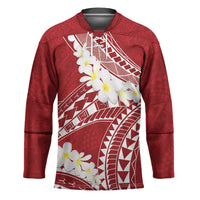 Polynesian Vintage Floral Hockey Jersey Scarlet Motifs LT7 Unisex Scarlet - Polynesian Pride