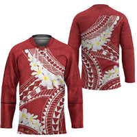 Polynesian Vintage Floral Hockey Jersey Scarlet Motifs LT7 - Polynesian Pride