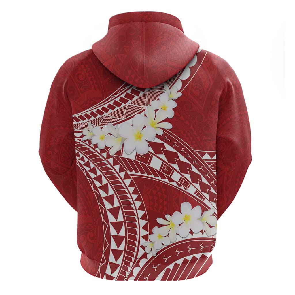 Polynesian Vintage Floral Hoodie Scarlet Motifs - Polynesian Pride