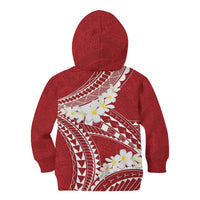 Polynesian Vintage Floral Kid Hoodie Scarlet Motifs - Polynesian Pride