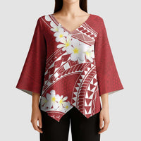 Polynesian Vintage Floral Kimono Sleeve Blouse Scarlet Motifs LT7 - Polynesian Pride