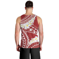 Polynesian Vintage Floral Men Tank Top Scarlet Motifs LT7 - Polynesian Pride