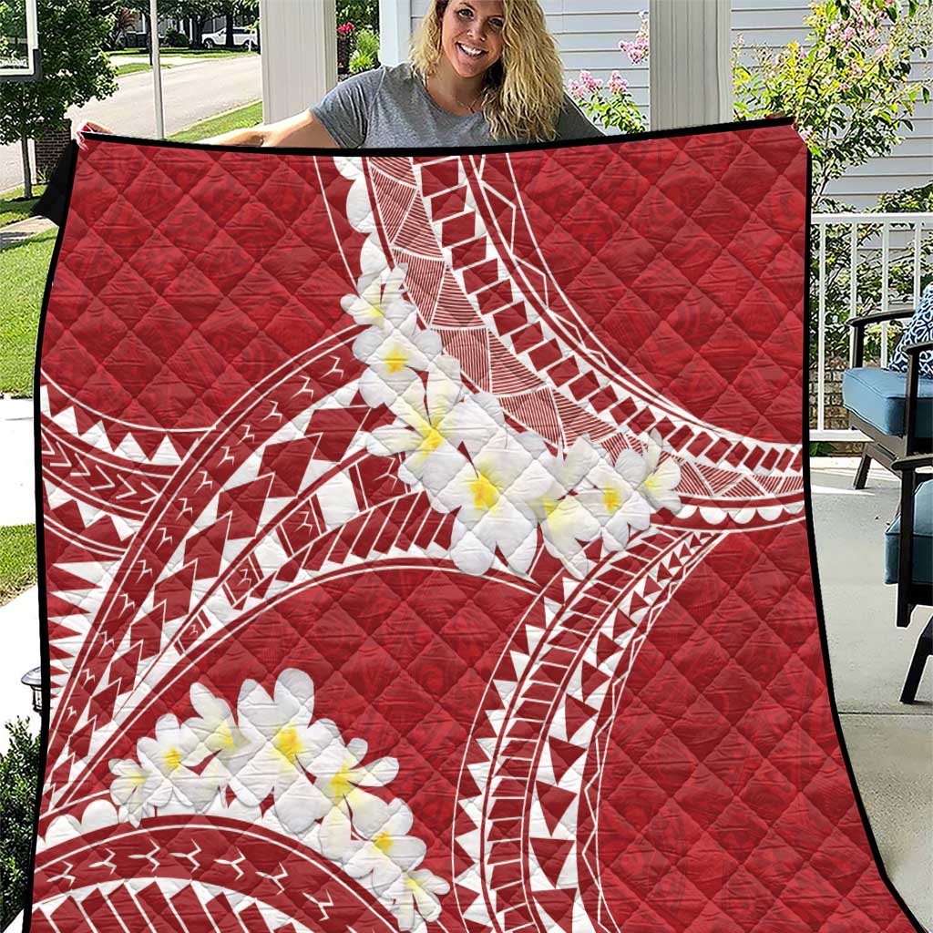 Polynesian Vintage Floral Quilt Scarlet Motifs - Polynesian Pride