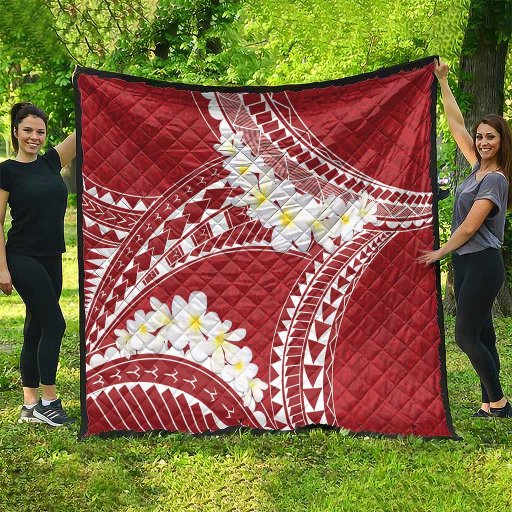 Polynesian Vintage Floral Quilt Scarlet Motifs - Polynesian Pride