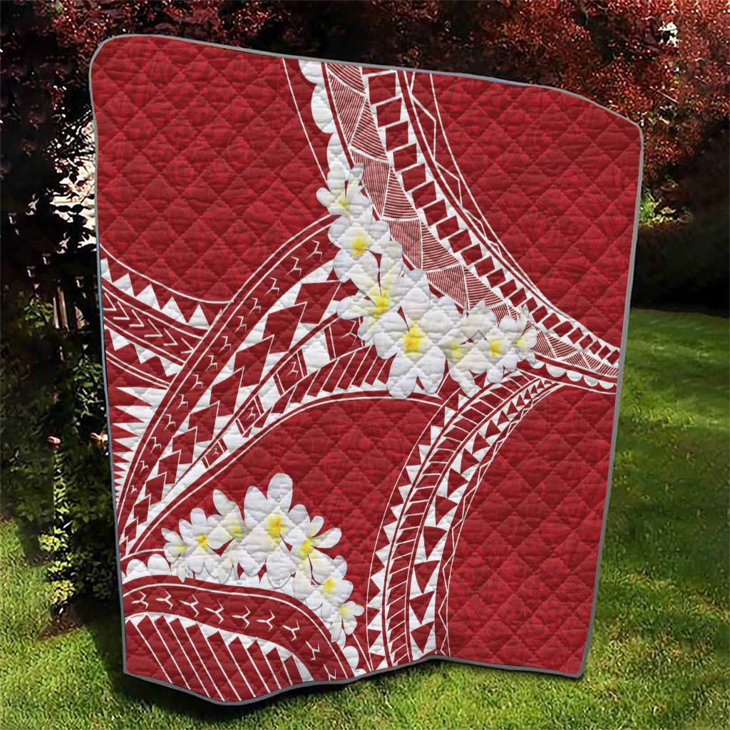 Polynesian Vintage Floral Quilt Scarlet Motifs - Polynesian Pride