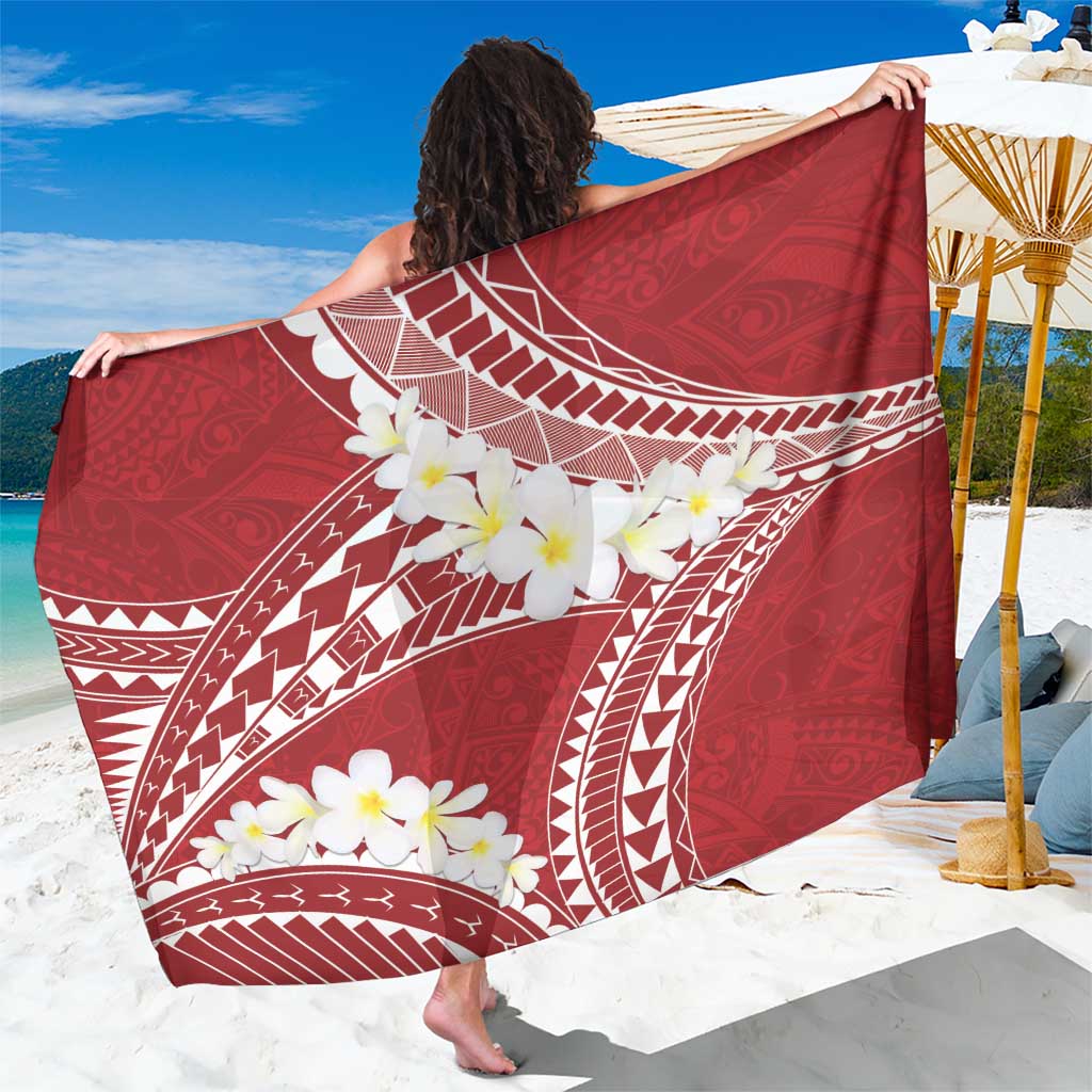 Polynesian Vintage Floral Sarong Scarlet Motifs - Polynesian Pride