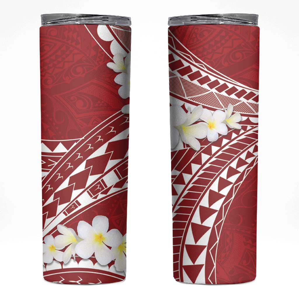 Polynesian Vintage Floral Skinny Tumbler Scarlet Motifs - Polynesian Pride