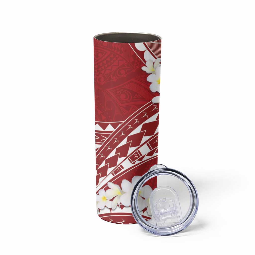 Polynesian Vintage Floral Skinny Tumbler Scarlet Motifs - Polynesian Pride