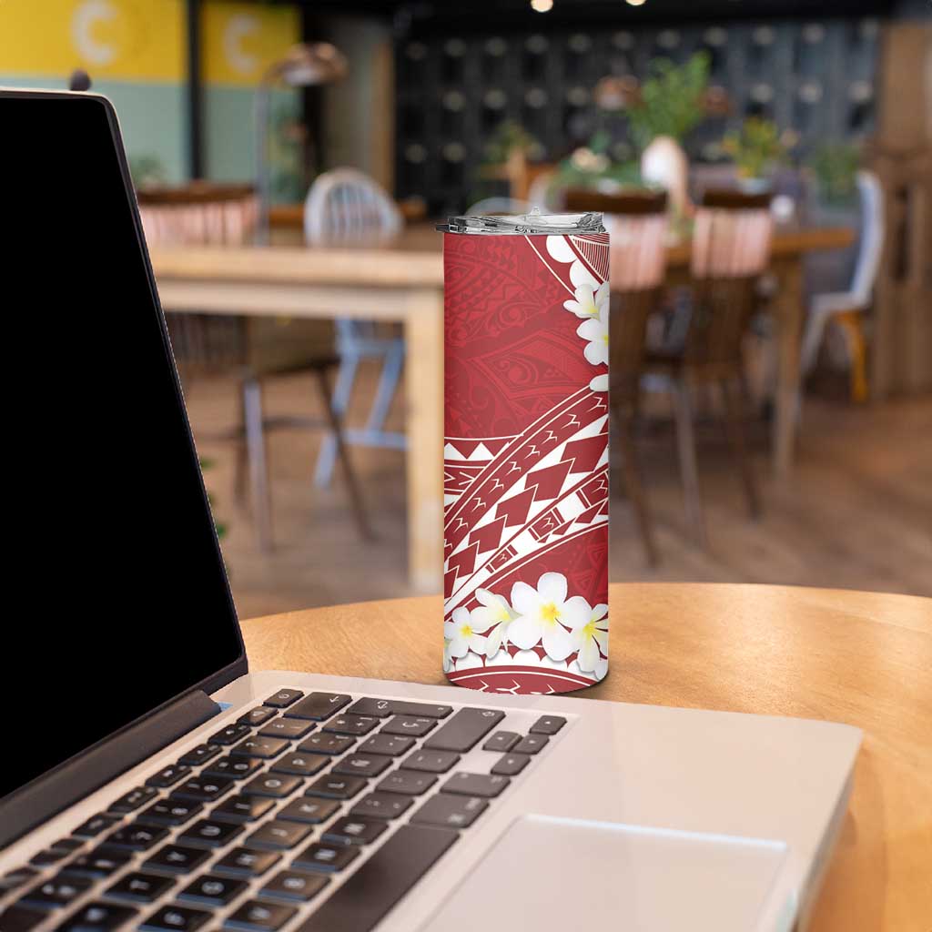 Polynesian Vintage Floral Skinny Tumbler Scarlet Motifs - Polynesian Pride