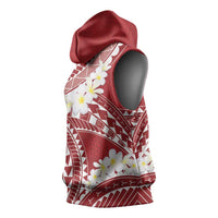 Polynesian Vintage Floral Sleeveless Hoodie Scarlet Motifs LT7 - Polynesian Pride