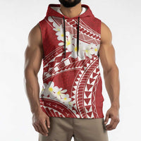 Polynesian Vintage Floral Sleeveless Hoodie Scarlet Motifs LT7 - Polynesian Pride