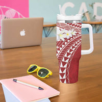 Polynesian Vintage Floral Tumbler With Handle Scarlet Motifs - Polynesian Pride