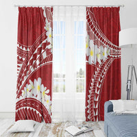 Polynesian Vintage Floral Window Curtain Scarlet Motifs - Polynesian Pride