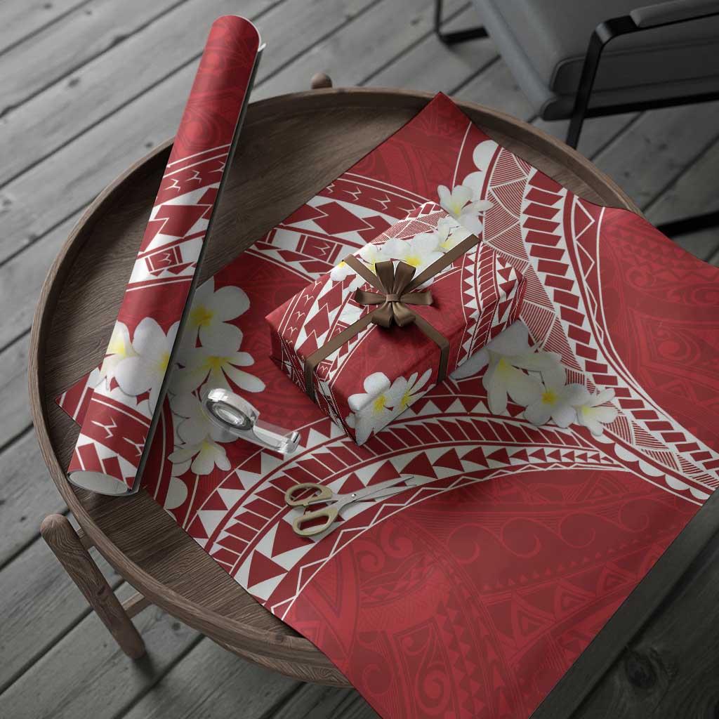 Polynesian Vintage Floral Wrapping Paper Scarlet Motifs LT7 - Polynesian Pride
