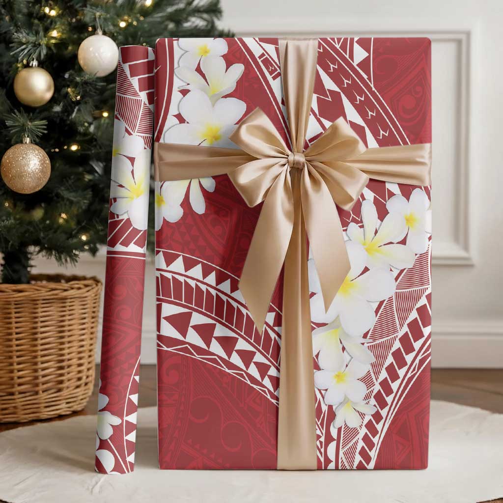 Polynesian Vintage Floral Wrapping Paper Scarlet Motifs LT7 - Polynesian Pride