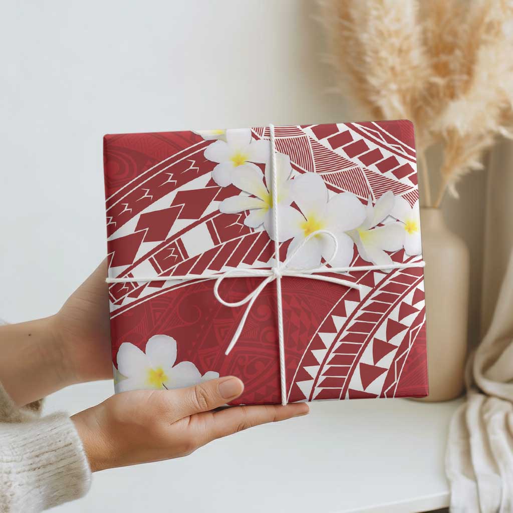 Polynesian Vintage Floral Wrapping Paper Scarlet Motifs LT7 - Polynesian Pride