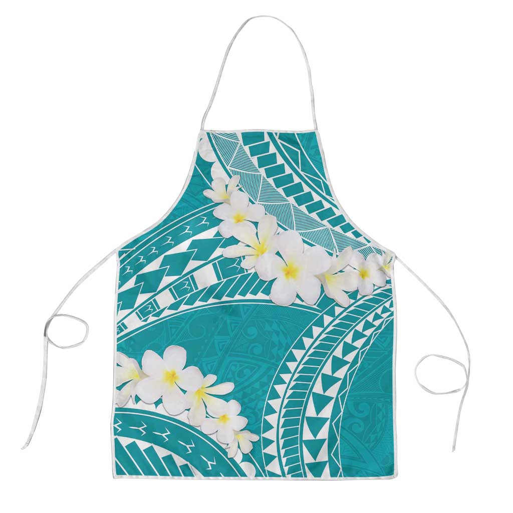 Polynesian Vintage Floral Apron Teal Motifs LT7 Teal - Polynesian Pride