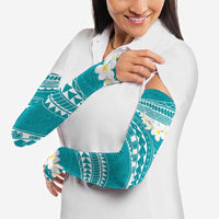 Polynesian Vintage Floral Arm Sleeves Teal Motifs - Polynesian Pride