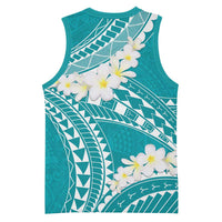 Polynesian Vintage Floral Basketball Jersey Teal Motifs LT7 - Polynesian Pride