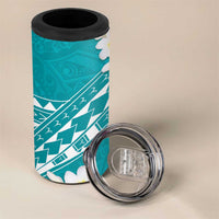 Polynesian Vintage Floral 4 in 1 Can Cooler Tumbler Teal Motifs LT7 - Polynesian Pride