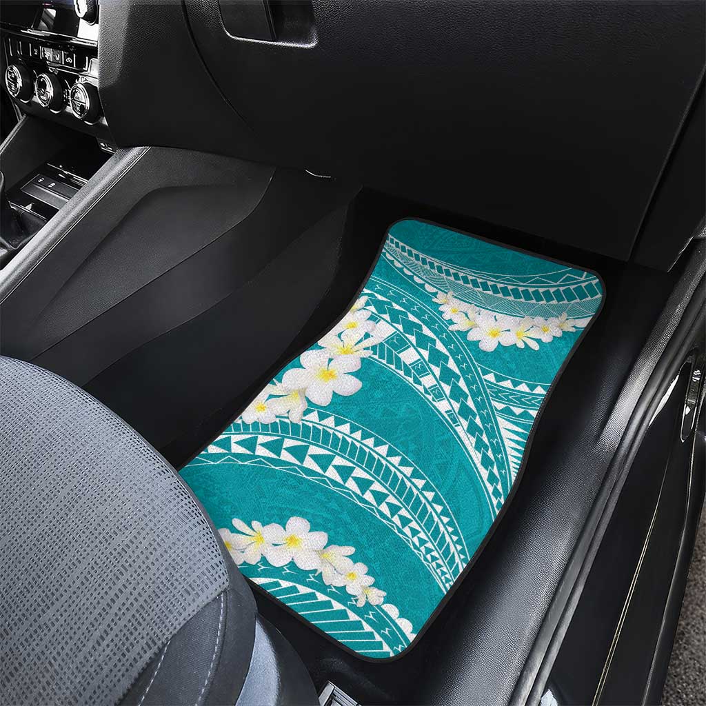 Polynesian Vintage Floral Car Mats Teal Motifs LT7 - Polynesian Pride