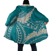 Polynesian Vintage Floral Cloak Teal Motifs - Polynesian Pride