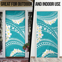 Polynesian Vintage Floral Door Cover Teal Motifs LT7 - Polynesian Pride