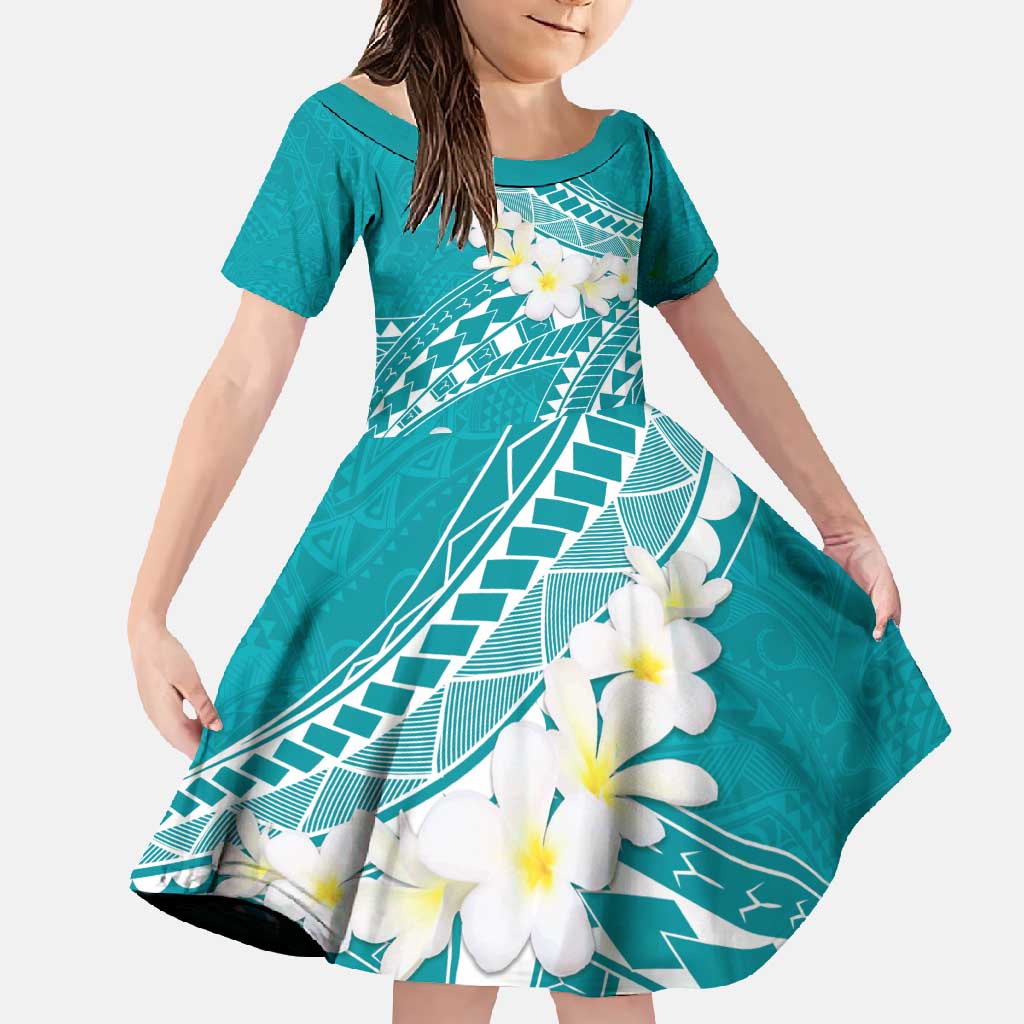 Polynesian Vintage Floral Family Matching Tank Maxi Dress and Hawaiian Shirt Teal Motifs - Polynesian Pride