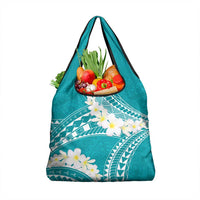 Polynesian Vintage Floral Grocery Bag Teal Motifs LT7 1-pack One Size Teal - Polynesian Pride