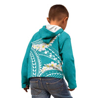 Polynesian Vintage Floral Kid Hoodie Teal Motifs - Polynesian Pride