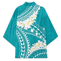Polynesian Vintage Floral Kimono Teal Motifs LT7 - Polynesian Pride