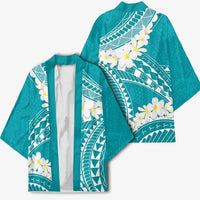 Polynesian Vintage Floral Kimono Teal Motifs LT7 - Polynesian Pride
