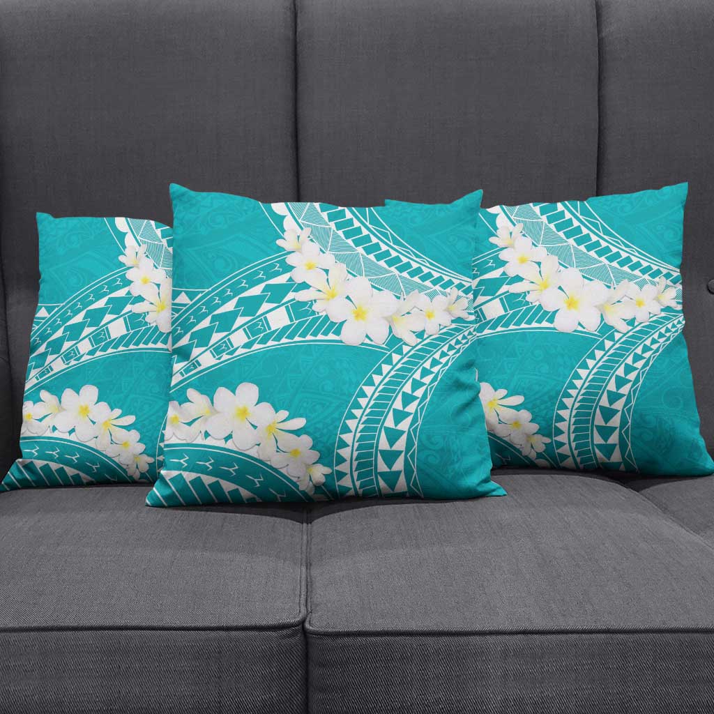 Polynesian Vintage Floral Pillow Cover Teal Motifs - Polynesian Pride