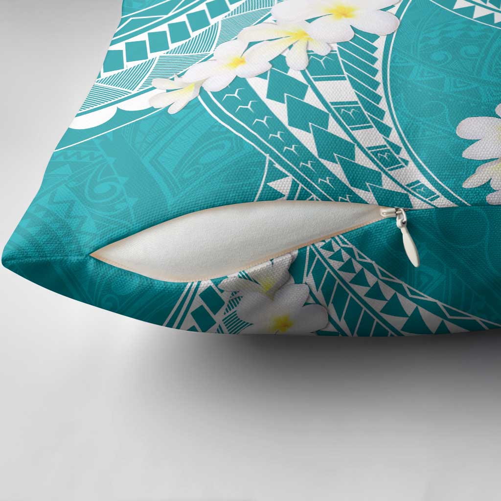 Polynesian Vintage Floral Pillow Cover Teal Motifs - Polynesian Pride