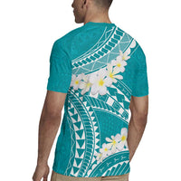 Polynesian Vintage Floral Rugby Jersey Teal Motifs LT7 - Polynesian Pride